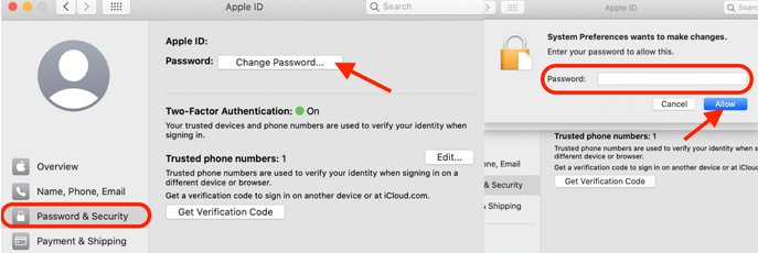 reset apple id password on mac