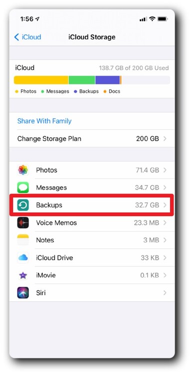 open backups on your phone