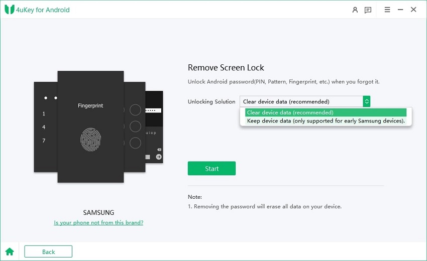 how to remove password from samsung phone without losing data