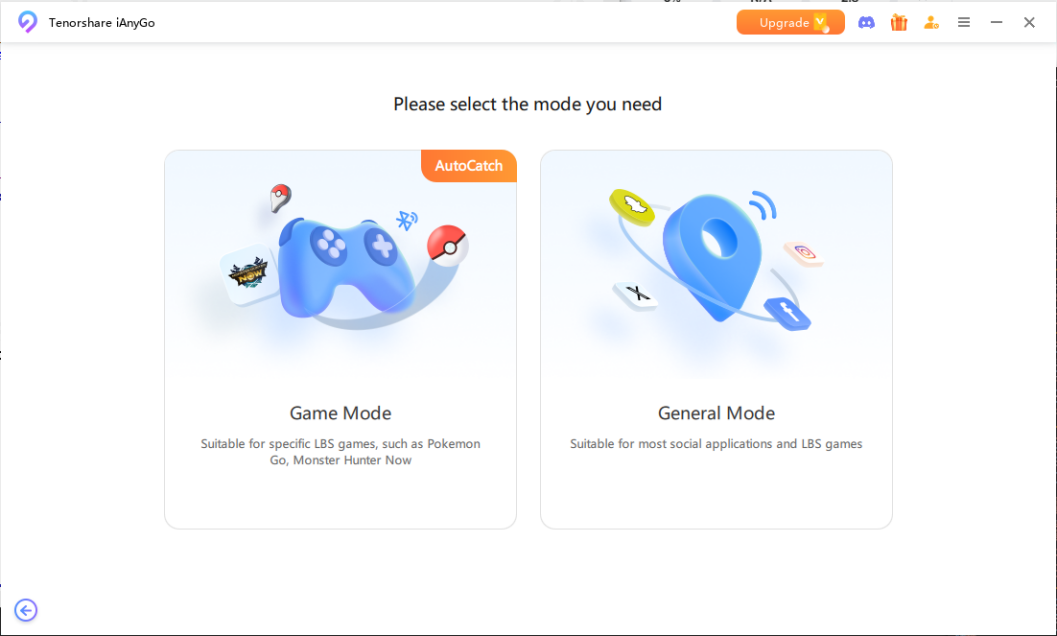 iAnyGo Enter Game mode