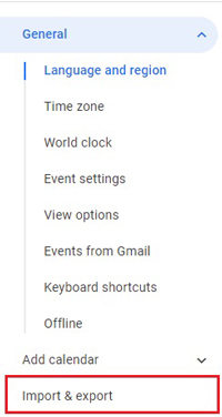 importation google calendrier