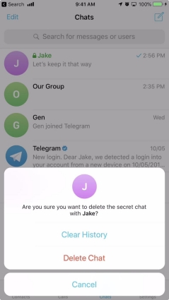telegram delete chat