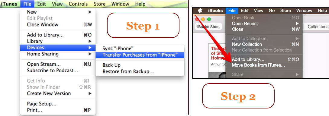 transfer purchased books from iphone to mac
