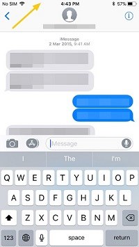 quickly scroll to top of messages iphone