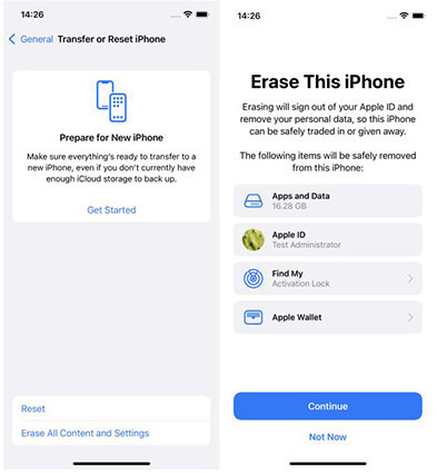 reset all settings of iphone