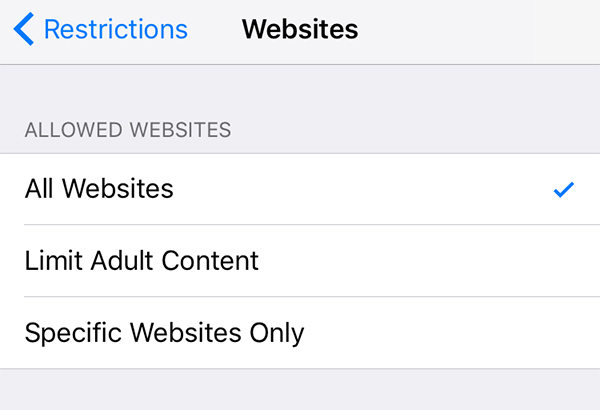 allowed websites