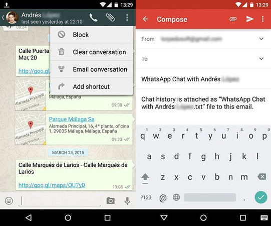 restore whatsapp backup from google drive to iphone via email