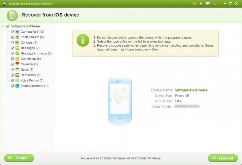 iSkysoft iPhone Data Recovery